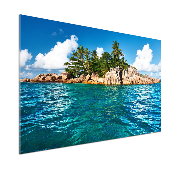 Glasrückwand für die küche Tropische Insel