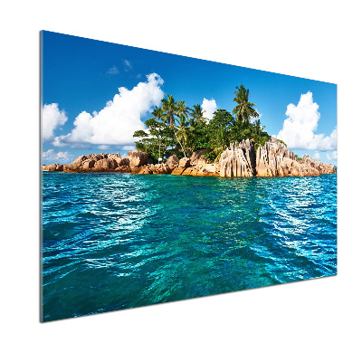 Glasrückwand für die küche Tropische Insel