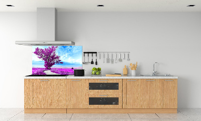 Glasrückwand für die küche Baum und Pfad