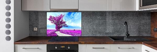 Glasrückwand für die küche Baum und Pfad