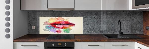 Platte für Küchenrückwand Bunte Lippen