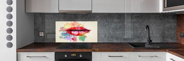 Platte für Küchenrückwand Bunte Lippen