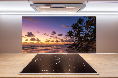 Glasrückwand für die küche Sonnenuntergang am Strand