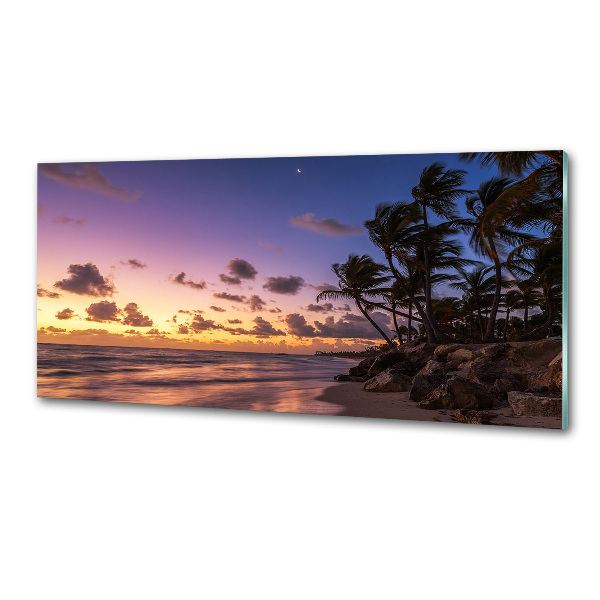 Glasrückwand für die küche Sonnenuntergang am Strand