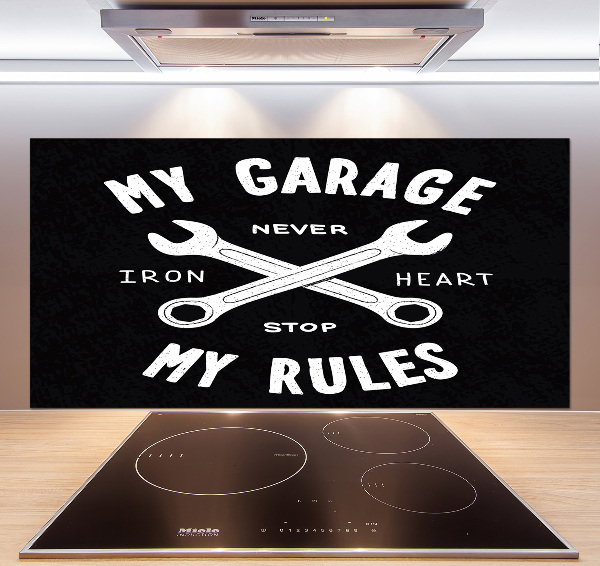 Platte für Küchenrückwand Meine Garage