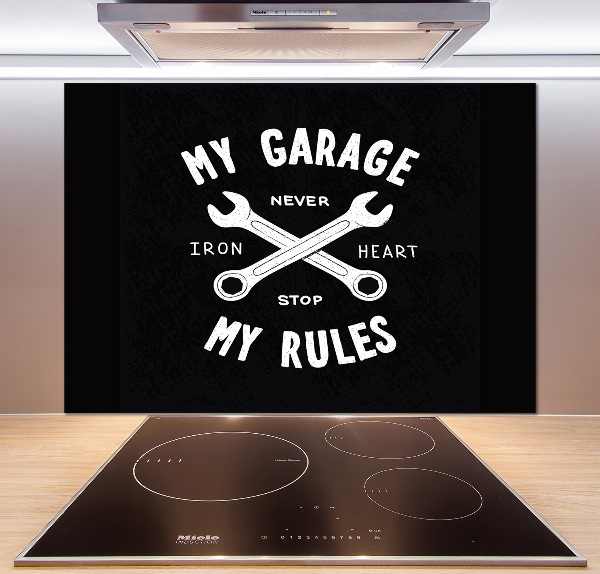 Platte für Küchenrückwand Meine Garage