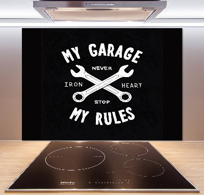 Platte für Küchenrückwand Meine Garage