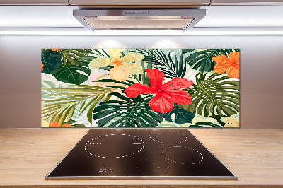 Küchen wandpaneel Hawaiianische Blumen