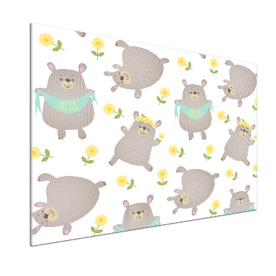 Glasrückwand für die küche Teddybär-Illustration