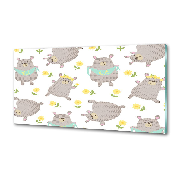 Glasrückwand für die küche Teddybär-Illustration