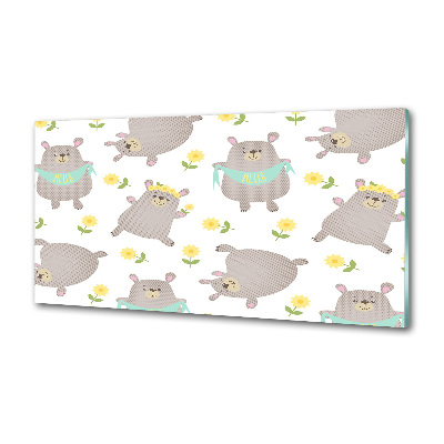 Glasrückwand für die küche Teddybär-Illustration