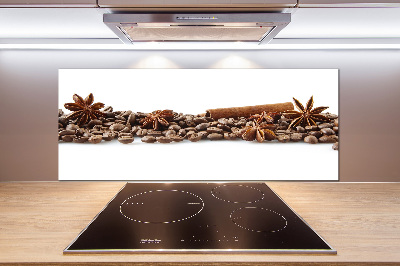 Glasrückwand für die küche Kaffeebohnen Zimt