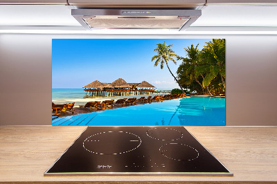 Platte für Küchenrückwand Schwimmbad auf den Malediven