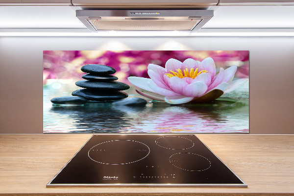 Glasrückwand für die küche Seerose