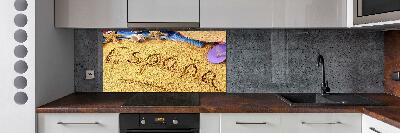 Glasrückwand für die küche Spanien-Inschrift