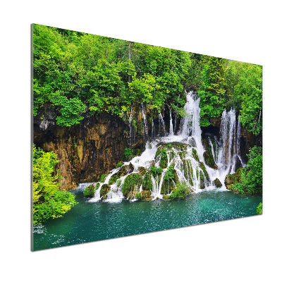 Glasrückwand für die küche Wasserfall in den Bergen