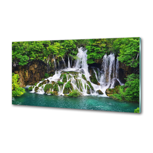 Glasrückwand für die küche Wasserfall in den Bergen