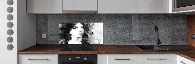 Platte für Küchenrückwand Frauenporträt