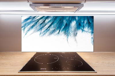 Küchen wandpaneel Blaue Federn