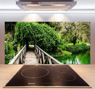 Glasrückwand für die küche Brücke über den Fluss