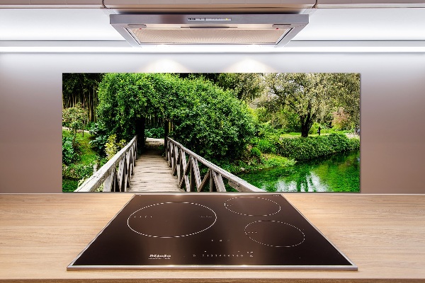 Glasrückwand für die küche Brücke über den Fluss