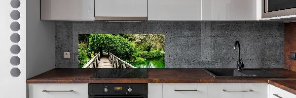 Glasrückwand für die küche Brücke über den Fluss