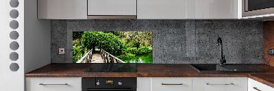 Glasrückwand für die küche Brücke über den Fluss