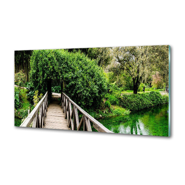 Glasrückwand für die küche Brücke über den Fluss