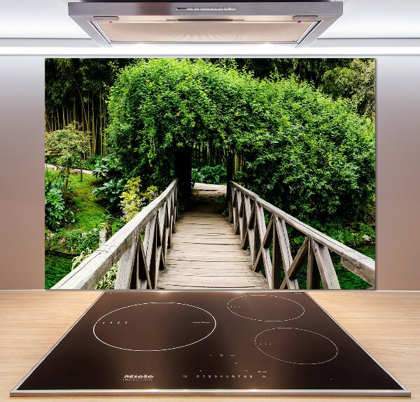 Glasrückwand für die küche Brücke über den Fluss