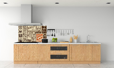 Glasrückwand für die küche Werbung und Etiketten