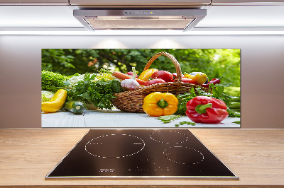 Glasrückwand für die küche Gemüsekorb