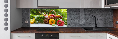 Glasrückwand für die küche Gemüsekorb