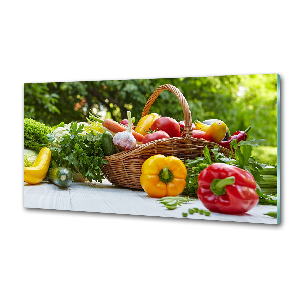 Glasrückwand für die küche Gemüsekorb