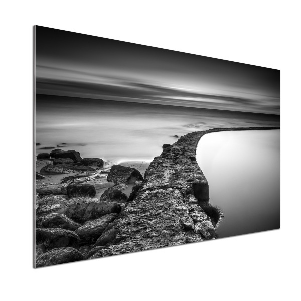 Glasrückwand für die küche Felsiger Strand