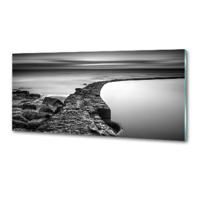 Glasrückwand für die küche Felsiger Strand