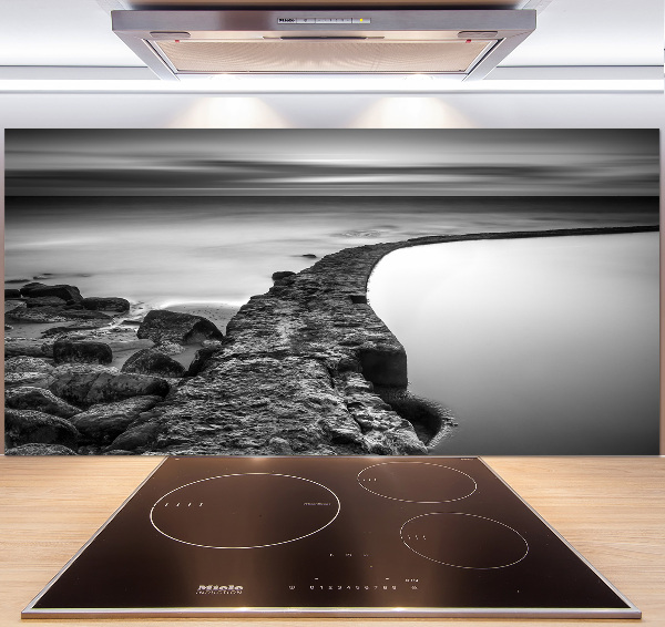 Glasrückwand für die küche Felsiger Strand