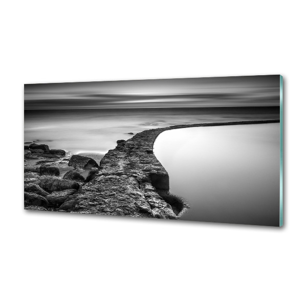 Glasrückwand für die küche Felsiger Strand