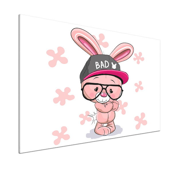 Glasrückwand für die küche Kaninchen im Hut