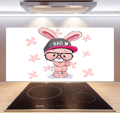 Glasrückwand für die küche Kaninchen im Hut