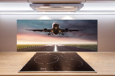 Glasrückwand für die küche Ein Flugzeug startet