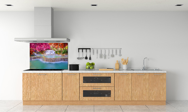 Glasrückwand für die küche Wasserfall im Wald