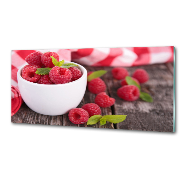 Küchen wandpaneel Himbeeren in einer Schüssel