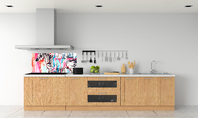 Küchen wandpaneel Buntes Zebra