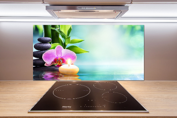 Glasrückwand für die küche Bambusorchidee