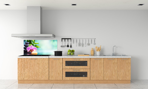 Glasrückwand für die küche Bambusorchidee