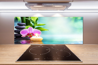 Glasrückwand für die küche Bambusorchidee