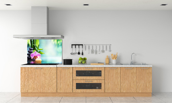 Glasrückwand für die küche Bambusorchidee