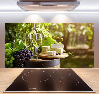 Glasrückwand für die küche Wein und Snacks