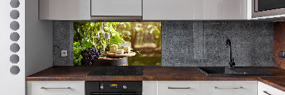 Glasrückwand für die küche Wein und Snacks