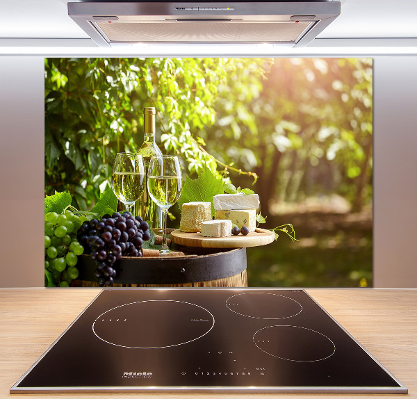 Glasrückwand für die küche Wein und Snacks